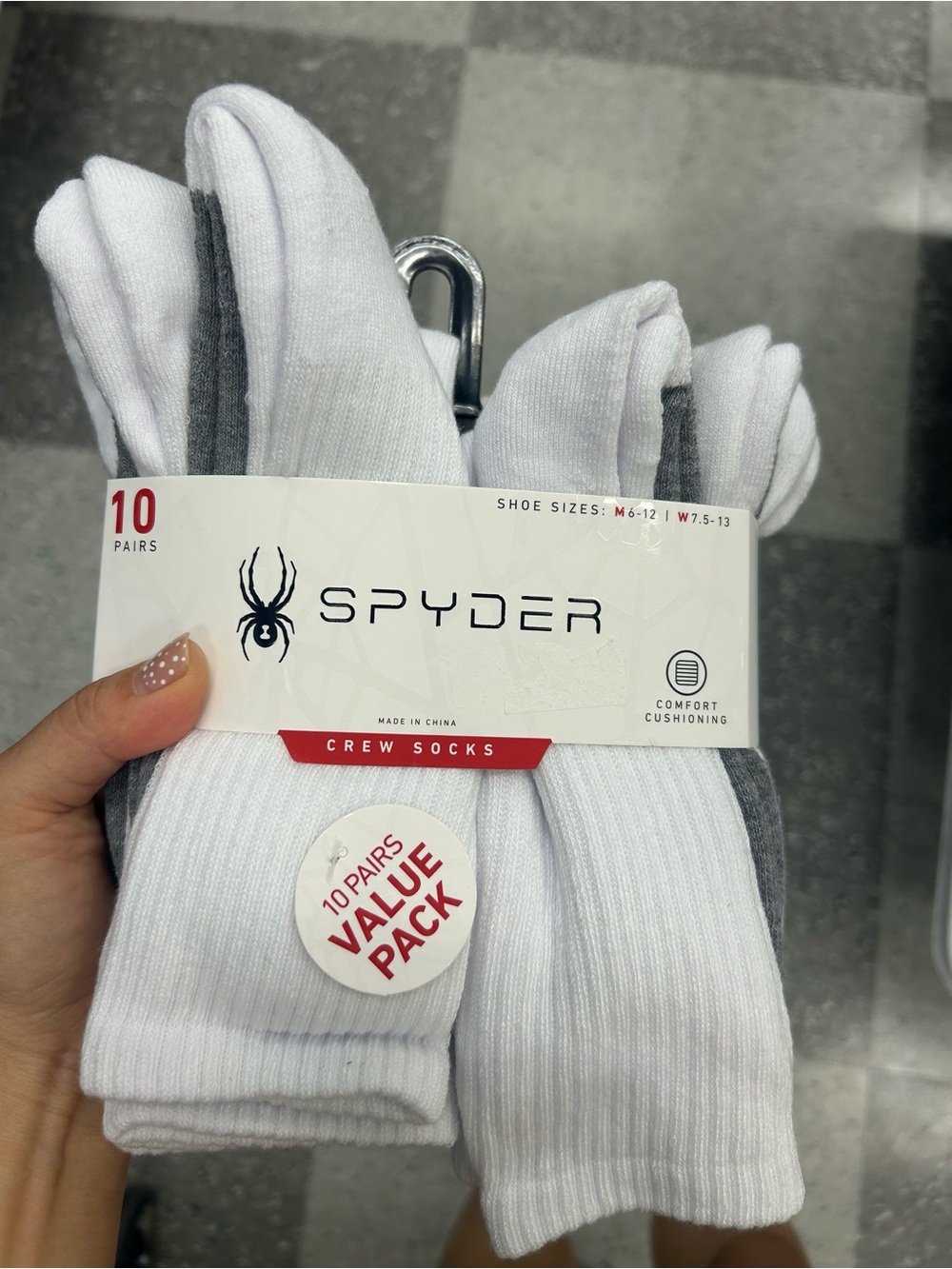 Spyderw Men's Crew Sock 10-Pack
